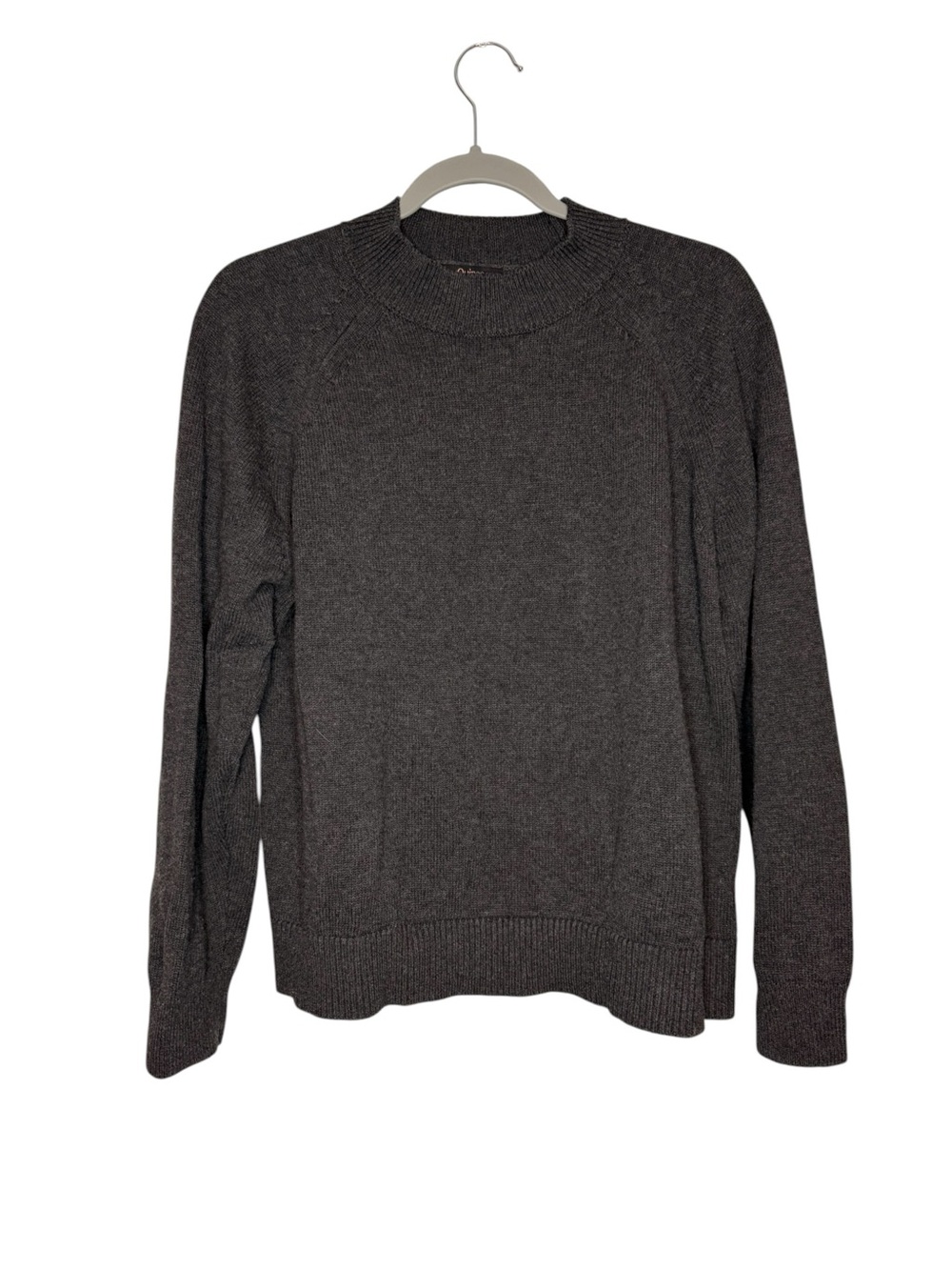 Quince 100% Organic Cotton Mockneck Sweater Charcoal Size Large